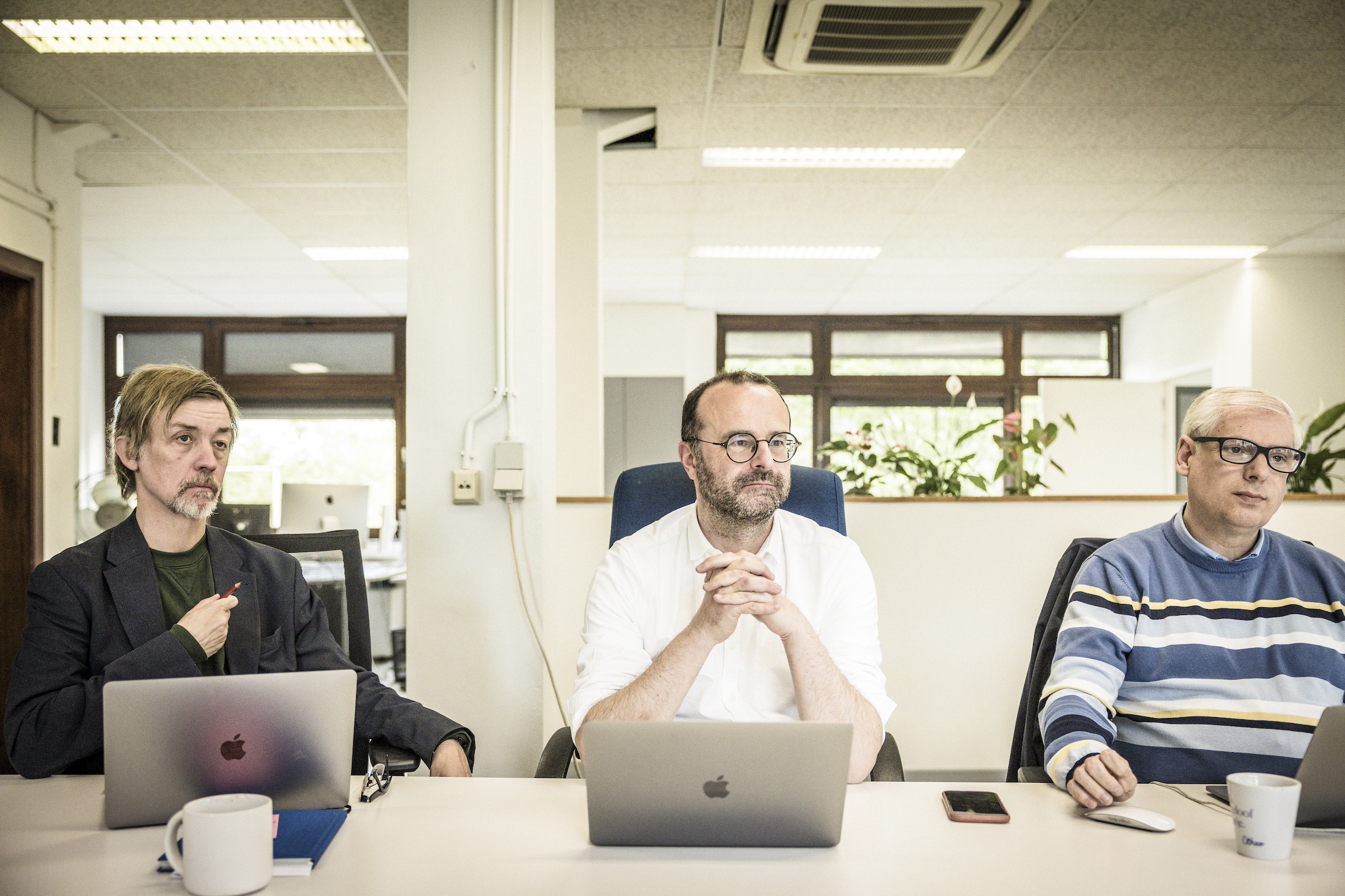 Redacteurs Erik De Smet, Piet De Loof en Tony Dupont.