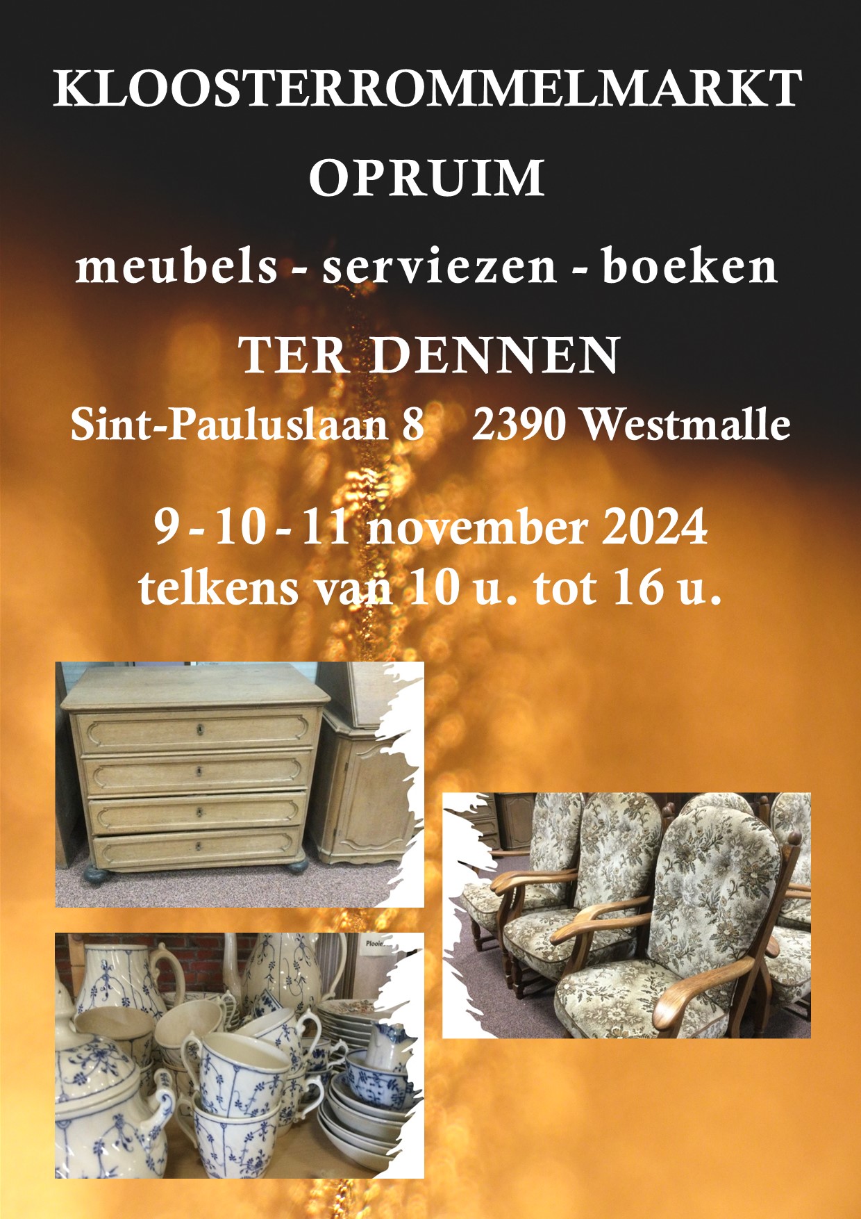 Affiche voor de verkoop tvv de abdij van Brecht