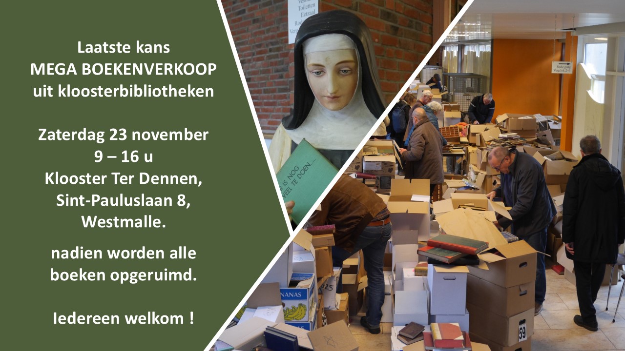 affiche met uitnodiging boekenverkoop