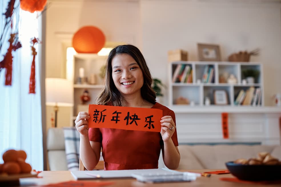 'Gelukkig nieuwjaar' in het Chinees