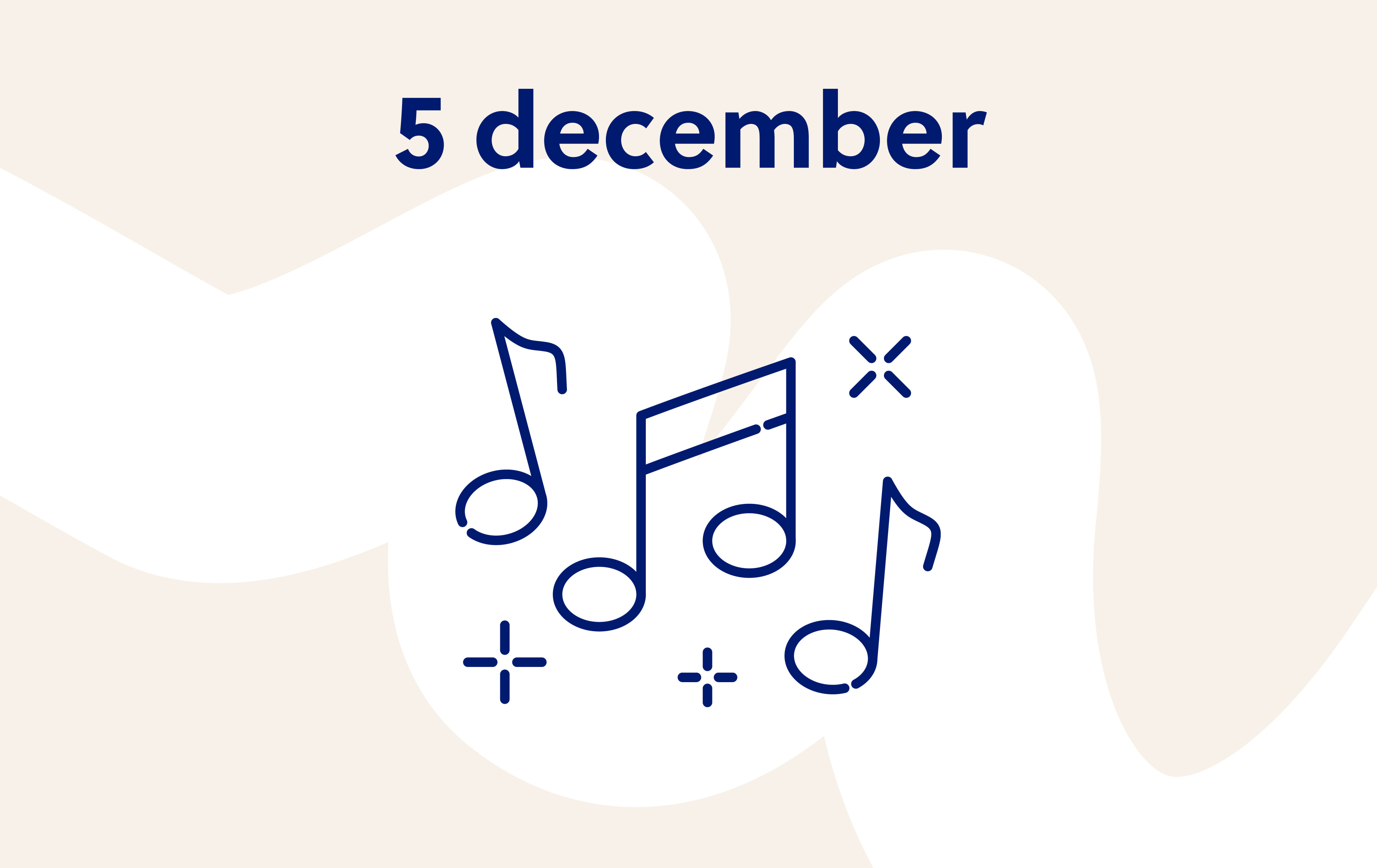 Kalendertegel van 5 december met muzieknootjes 