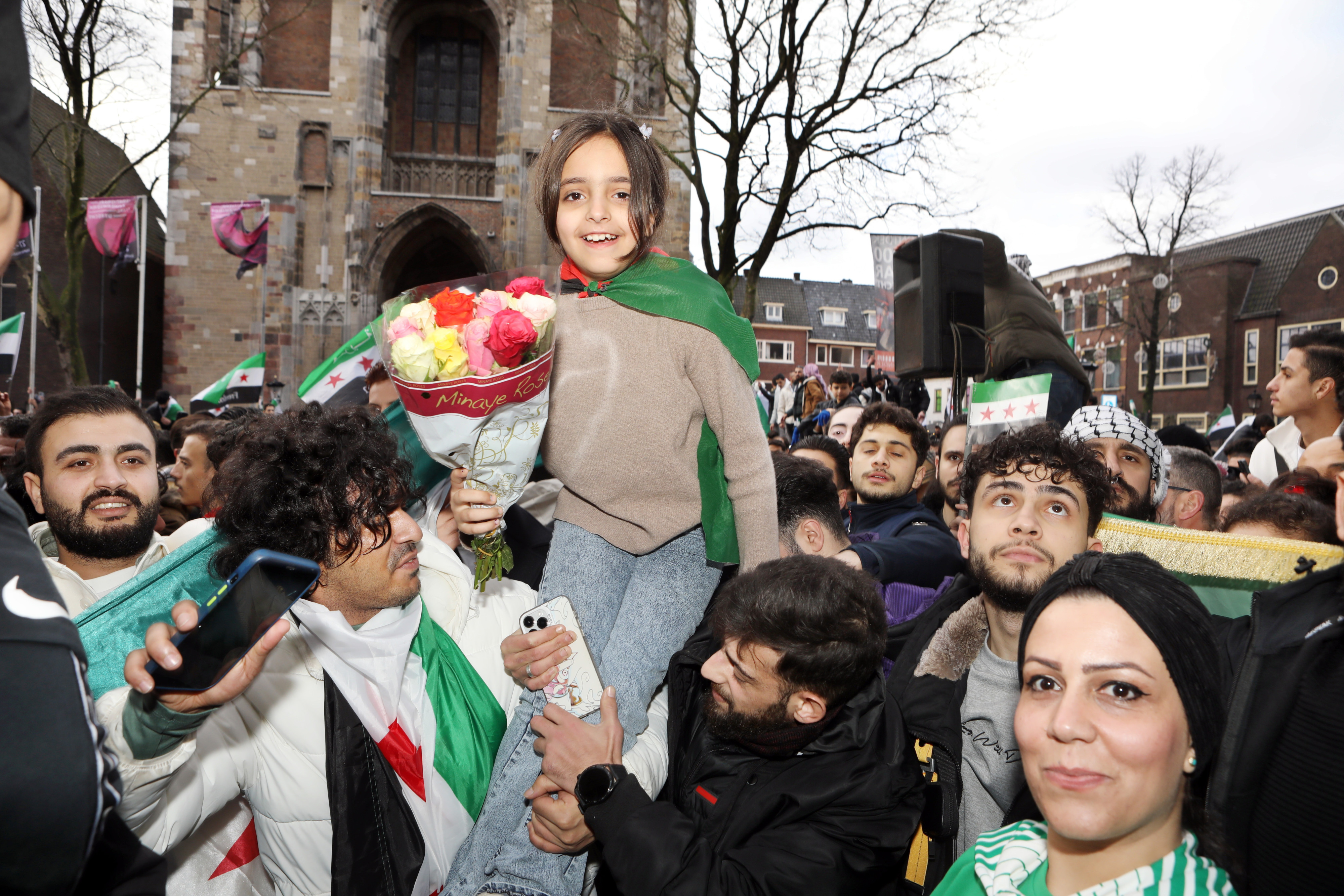 Zondag in Utrecht: gevluchte Syriërs vieren de val van het regime.