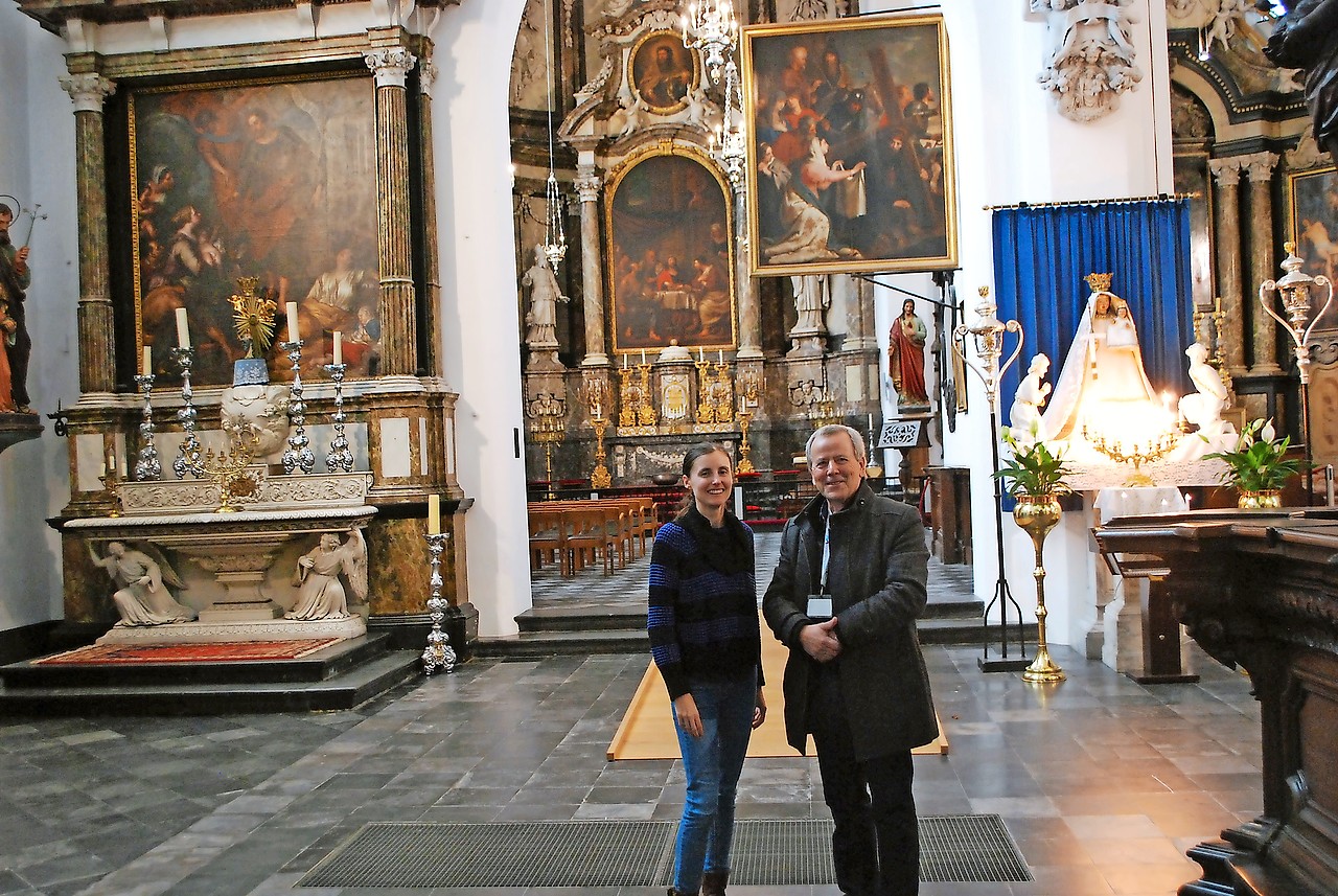 Sarah Luyten en Harry Gorteman in de gotische Sint-Janskerk. © Filip Ceulemans