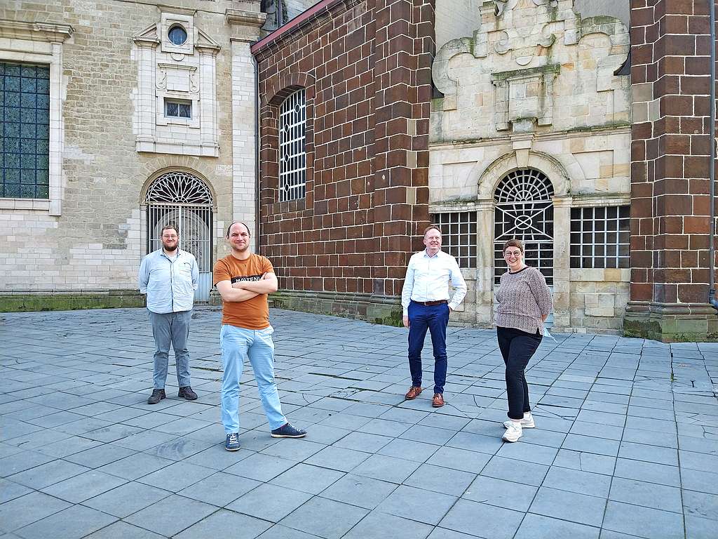 Van links naar rechts: Pieter Van Wetten, Hans Mannaerts, Steven De Ceuster en Elly Mattheus. © Geert Narinx