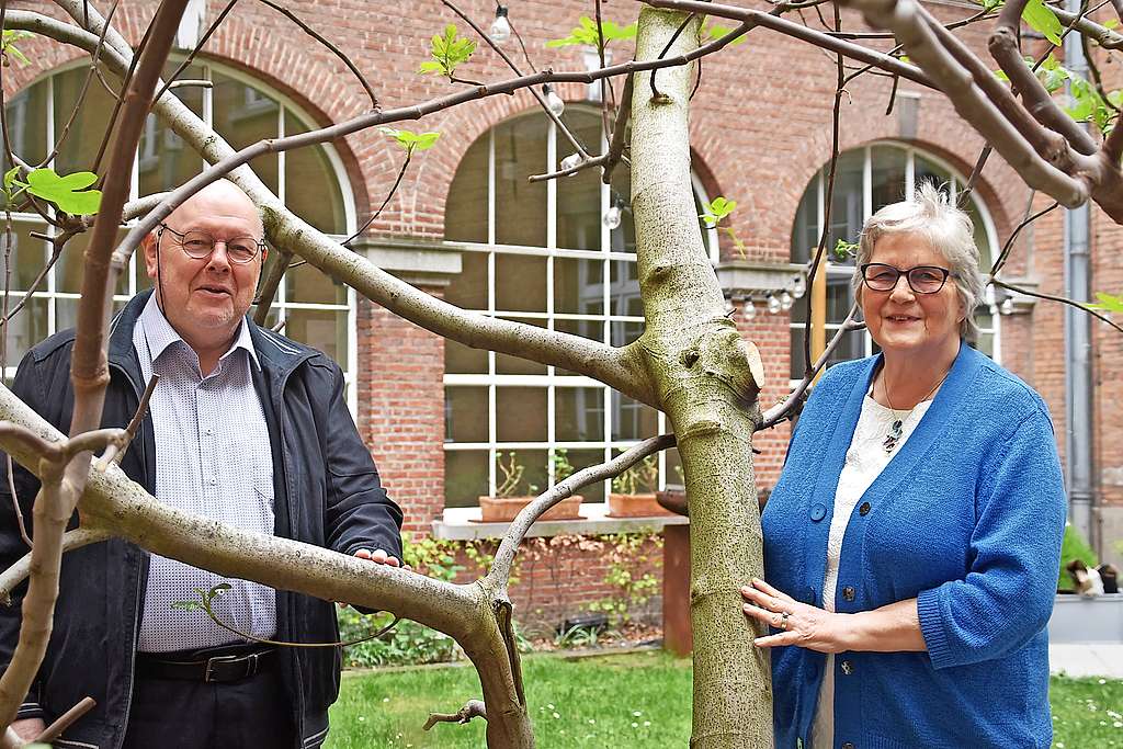 André De Haes en Marieke Vandrepol komen als Eco-Mensen uit de boom. © Tony Dupont