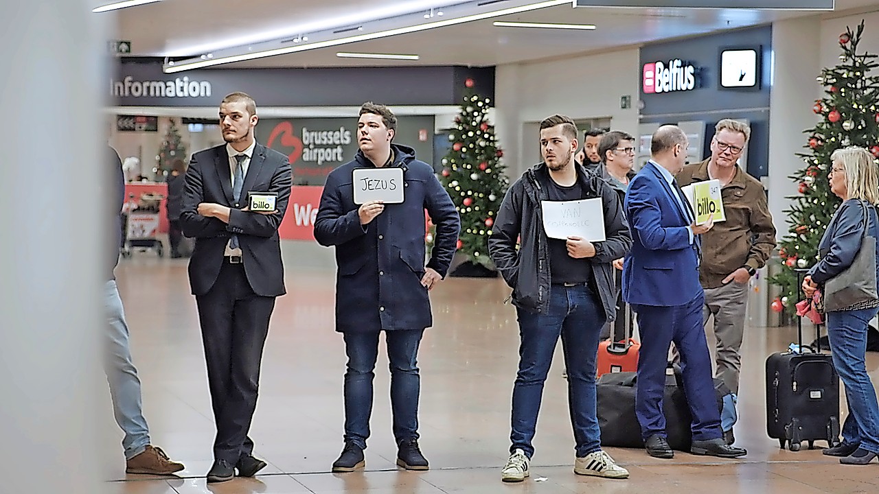 Isaac Van der Jeught ging in de luchthaven van Zaventem Jezus opwachten. © Sien Callebaut