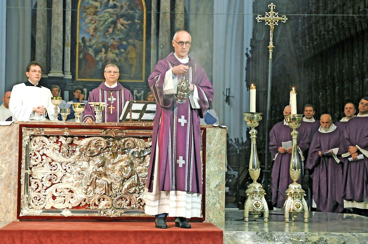 George Fleere tijdens de eucharistieviering waarin hij tot diaken werd gewijd. © Paul Hermans