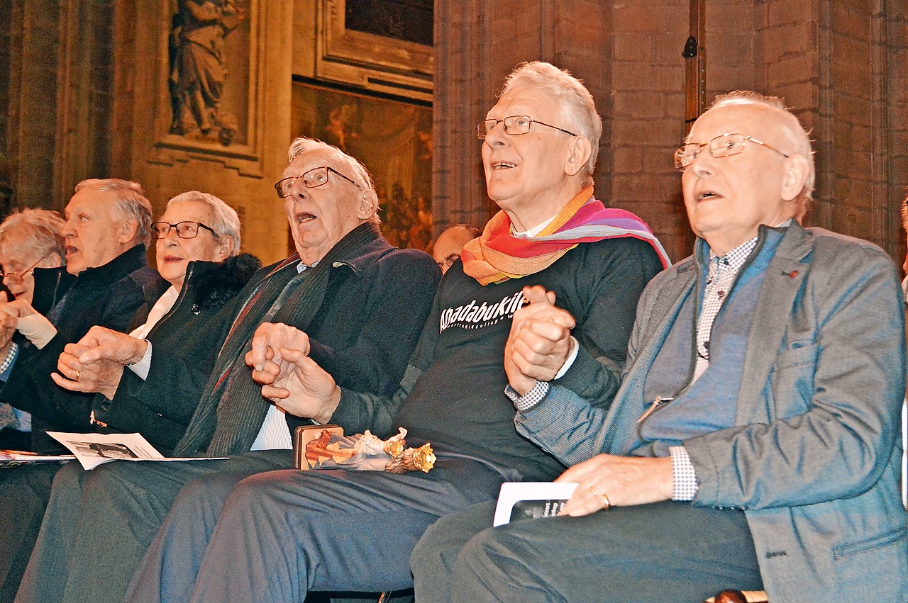 Mgr. Luc Van Looy geniet zichtbaar van zijn afscheidsconcert. © Bertrand Goethals