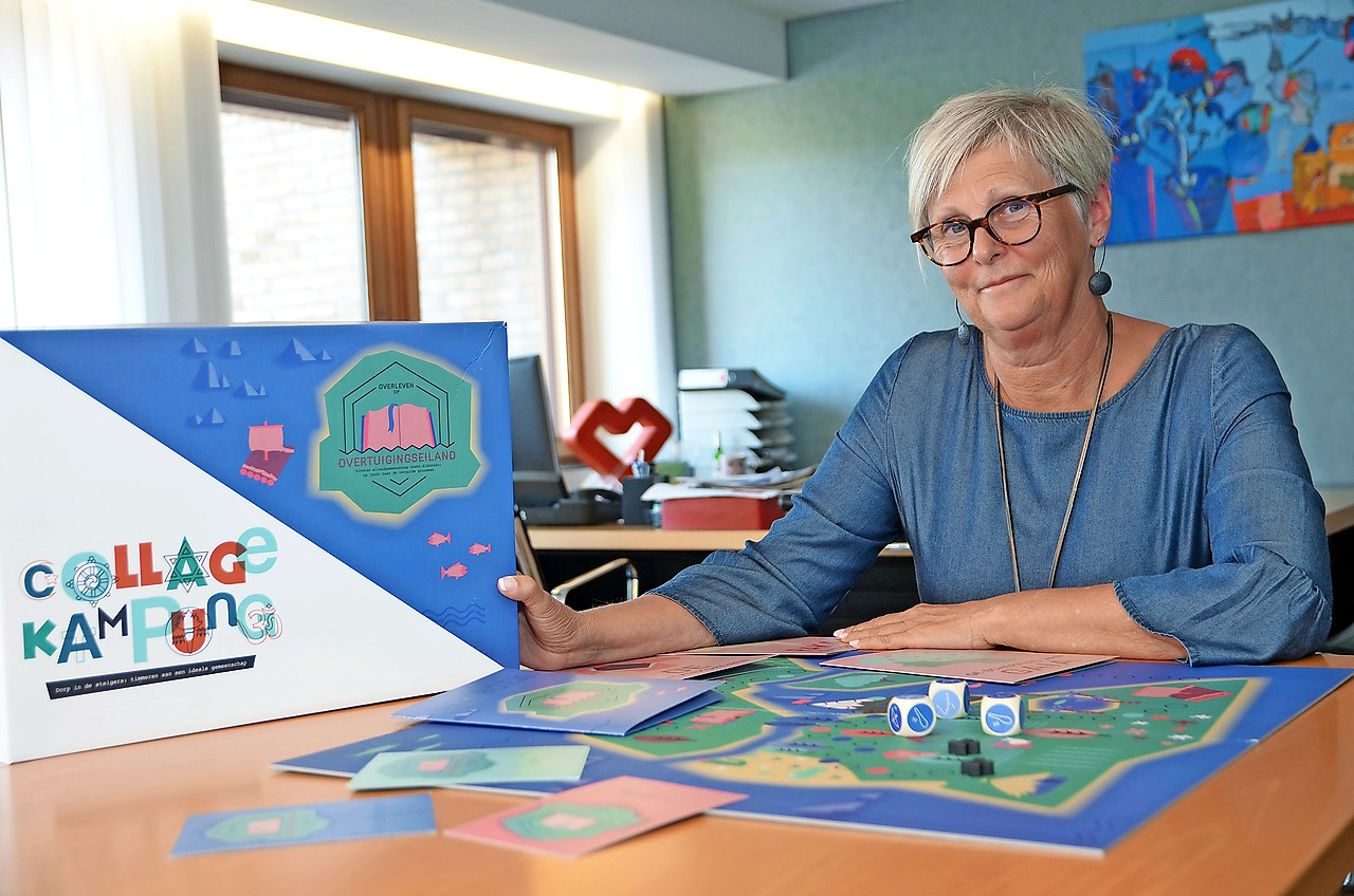 Mieke Mulders: „Het spel is een middel om levensbeschouwingen ter sprake te brengen, speels en educatief.” © Tony Dupont