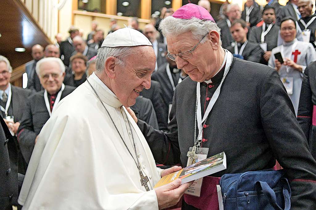 De oud-bisschop van Gent, Luc Van Looy, staat dicht bij paus Franciscus. © Persdienst Vaticaan