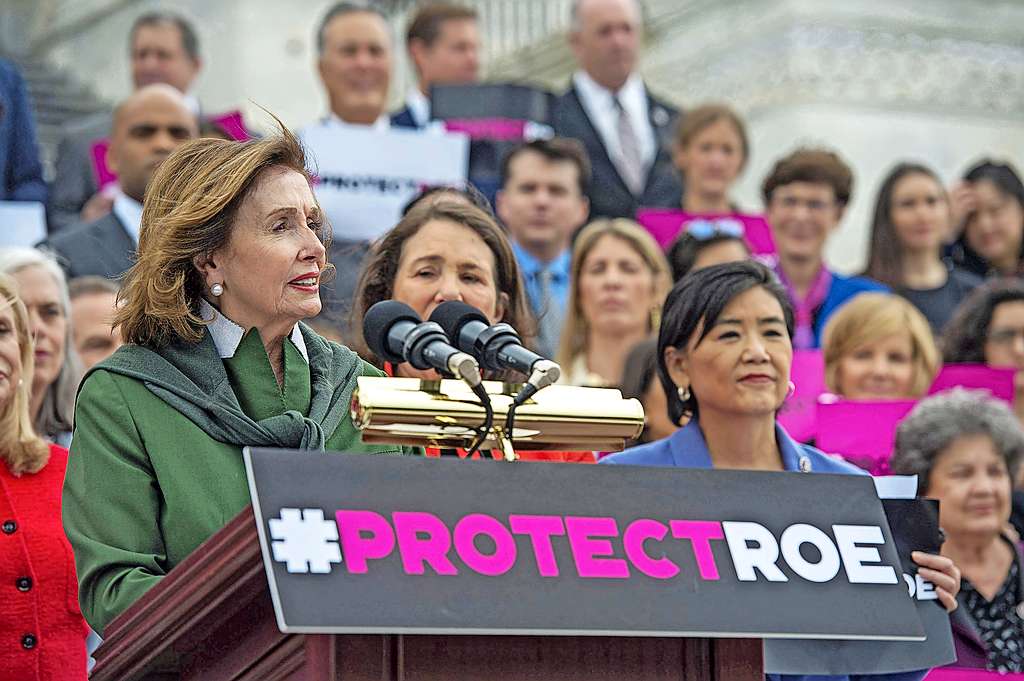 Nancy Pelosi, voorzitter van het Huis van Afgevaardigden, tijdens Pro-Choice-acties. © Image Select