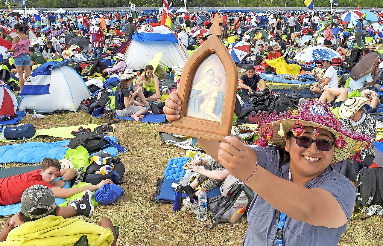 Ook de Wereldjongerendagen zelf, hier in Panama in 2019, hebben iets van een festival. © Belga Image