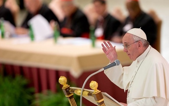 Paus Franciscus tijdens zijn interventie © CTV/RadVat