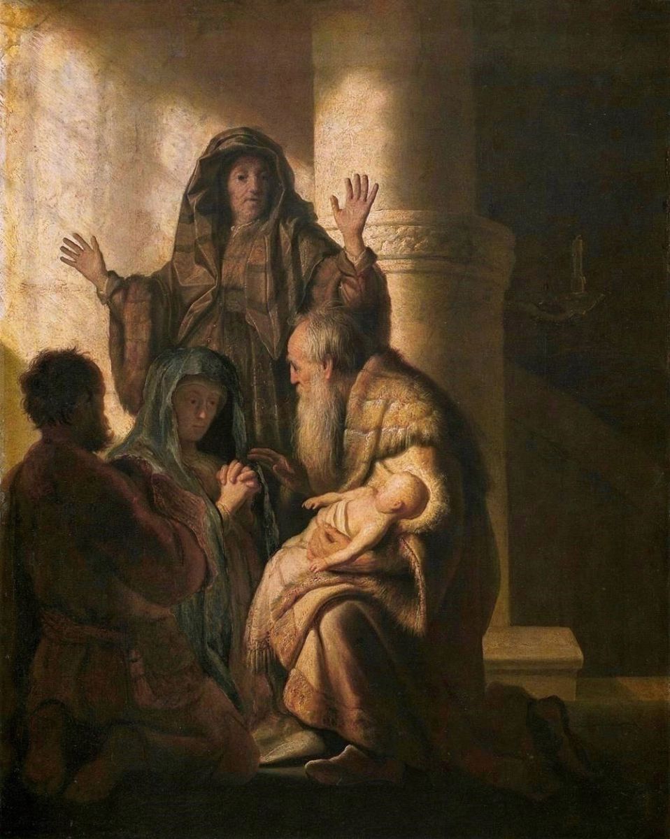 Simeon, door Rembrandt van Rijn.