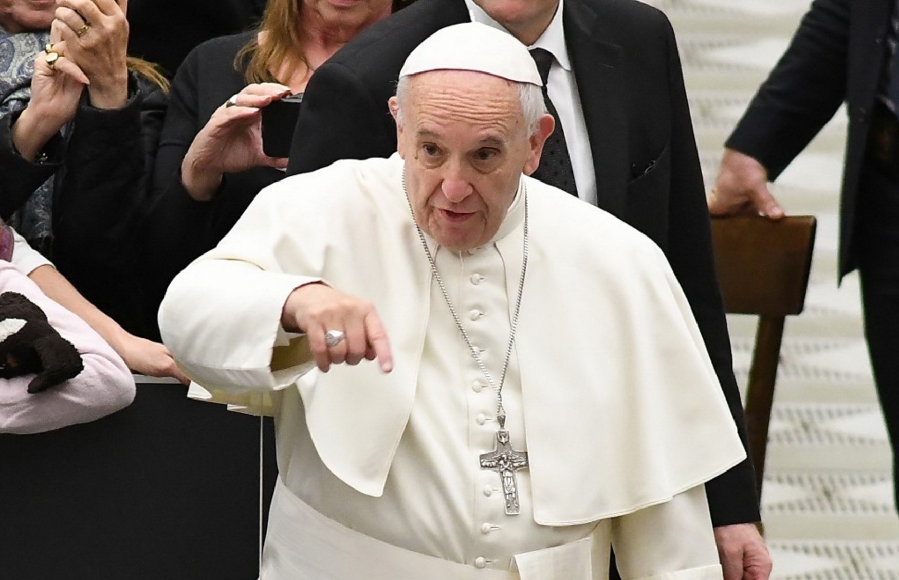 Paus Franciscus tijdens de audiëntie op woensdag 7 december 2016