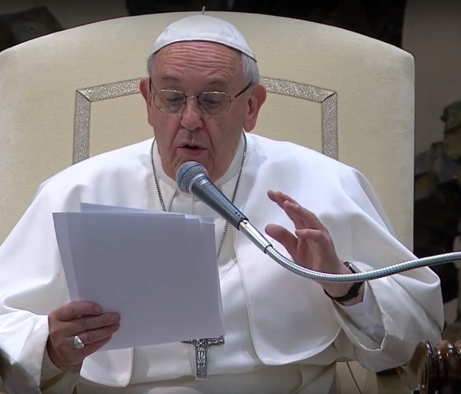 Paus Franciscus tijdens de algemene audiëntie op woensdag 1 februari 2017 in de Paulus VI-aula