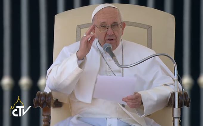 Paus Franciscus tijdens de algemene audiëntie van woensdag 15 maart 2017