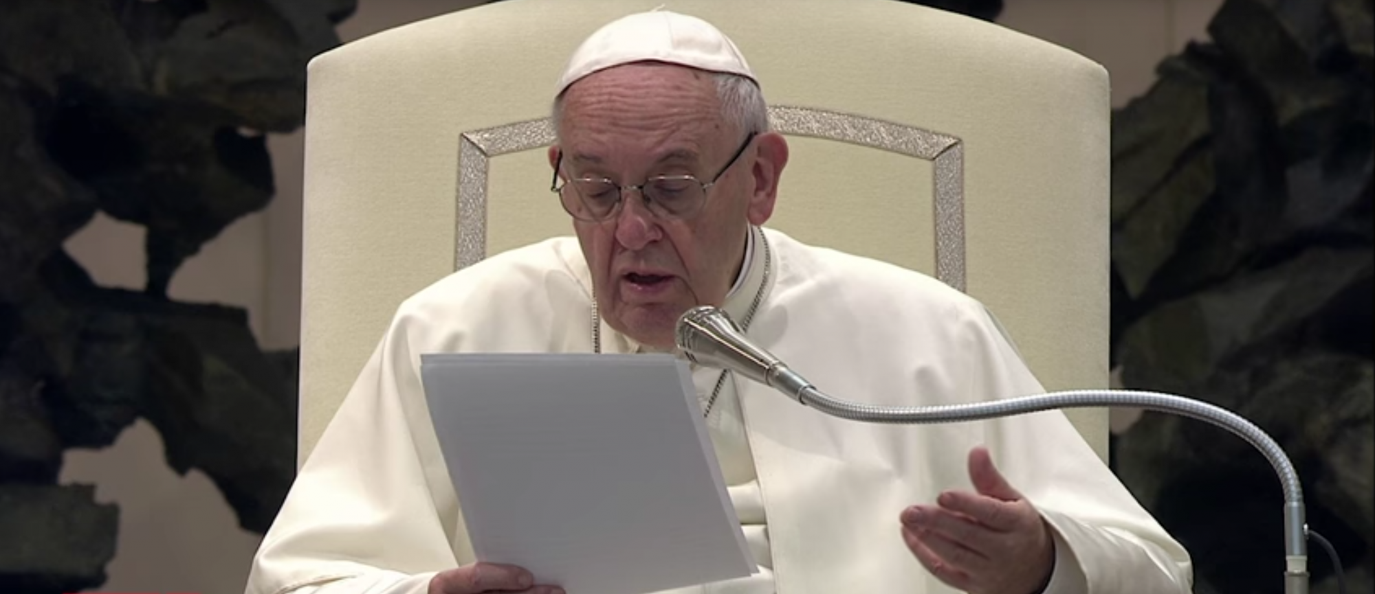 Paus Franciscus tijdens zijn catechese op de algemene audiëntie van woensdag 10 januari 2018