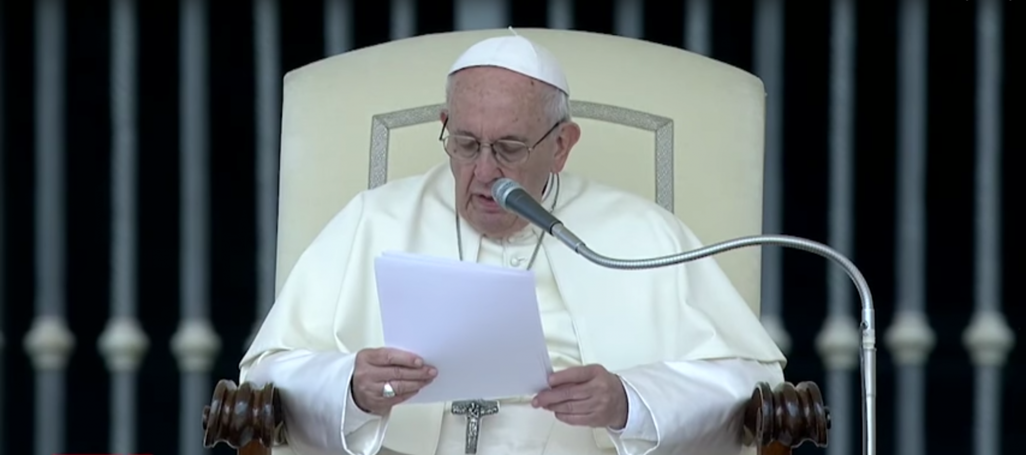 Paus Franciscus tijdens zijn catechese op de algemene audiëntie van woensdag 16 mei 2018