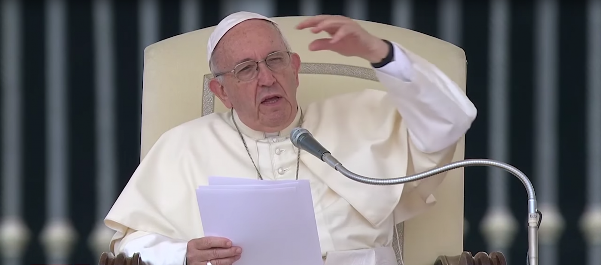 Paus Franciscus tijdens zijn catechese op de algemene audiëntie van woensdag 6 juni 2018