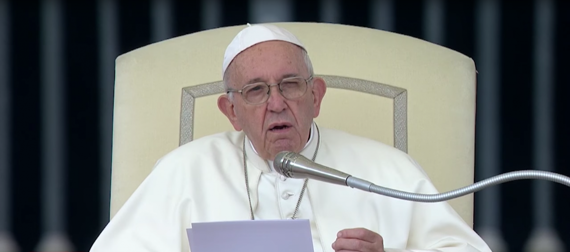 Paus Franciscus tijdens zijn 2de catechese over het vijfde gebod op de algemene audiëntie van woensdag 17 oktober 2018