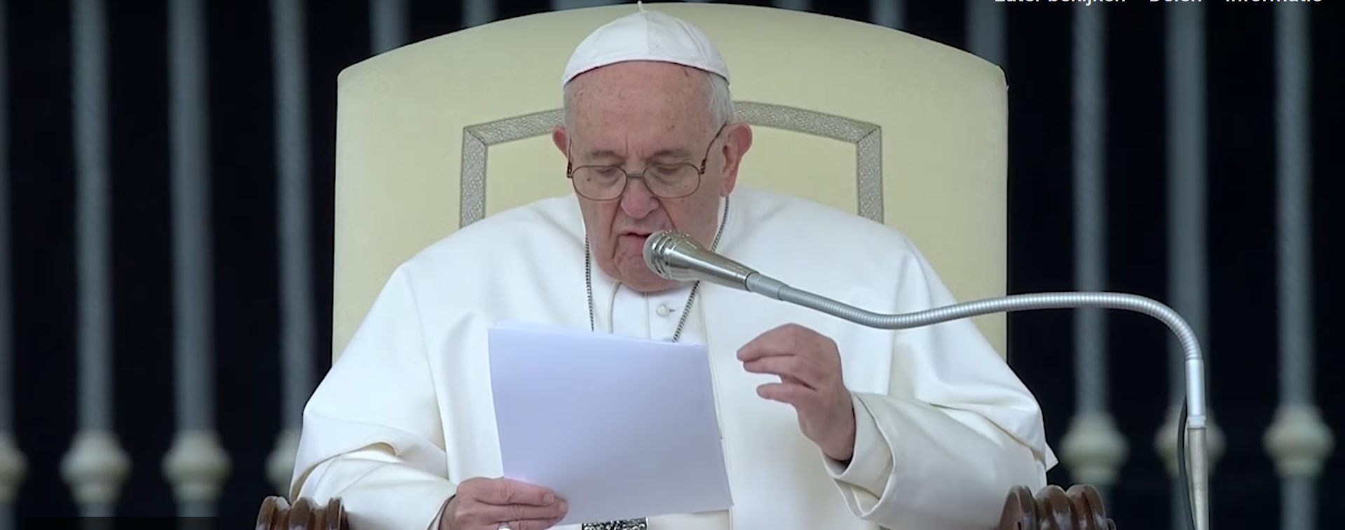 Paus Franciscus tijdens zijn catechese over het Onzevader op de algemene audiëntie van woensdag 20 maart 2019