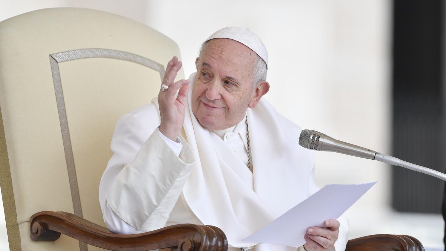 Paus Franciscus tijdens de algemene audiëntie van woensdag 22 mei 2019