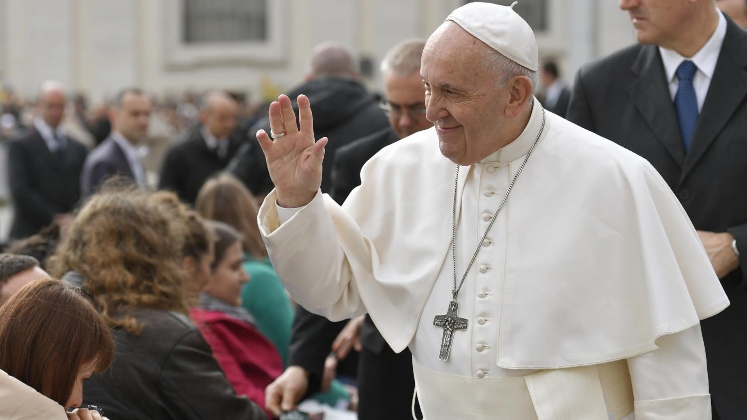 Paus Franciscus tijdens de algemene audiëntie van Aswoensdag 26 februari 2020