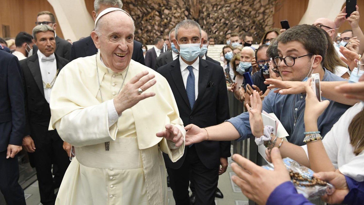 Paus Franciscus tijdens de algemene audiëntie van woensdag 18 augsutus 2021