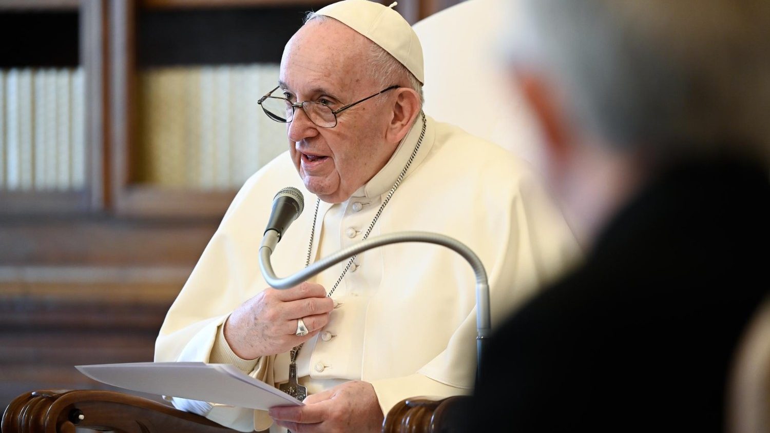 Paus Franciscus tijdens de algemene audiëntie