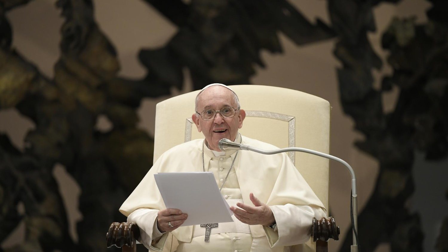 Paus Franciscus tijdens de algemene audiëntie van woensdag 1 september 2021