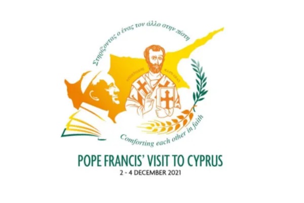 Het officiële logo van het bezoek van paus Franciscus aan Cyprus