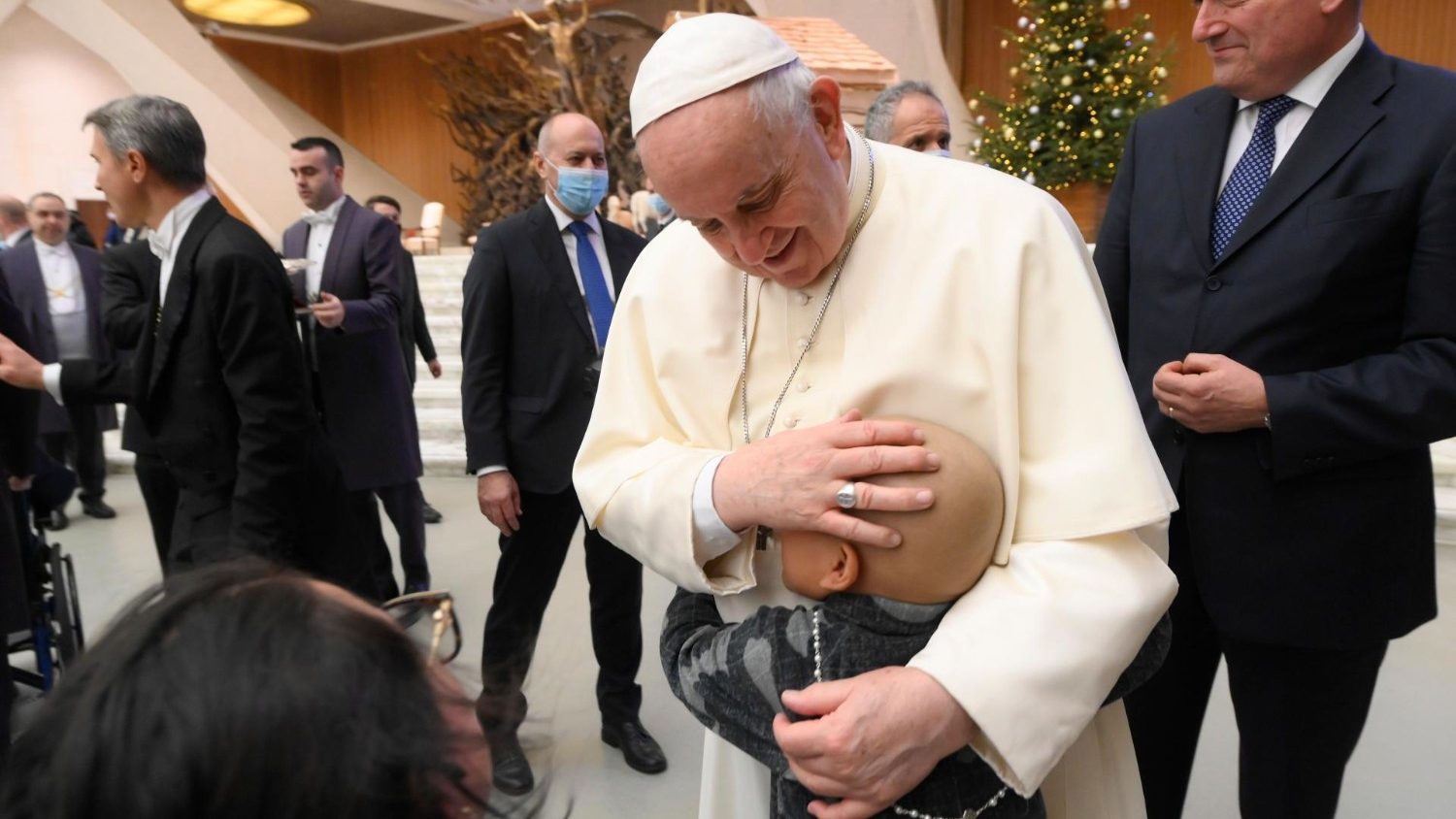 Paus Franciscus tijdens de algemene audiëntie van woensdag 22 december 2021