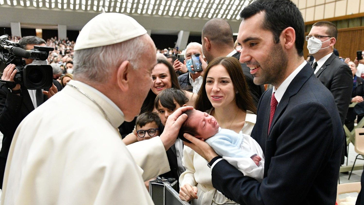 Paus Franciscus tijdens de algemene audiëntie van woensdag 16 maart 2022