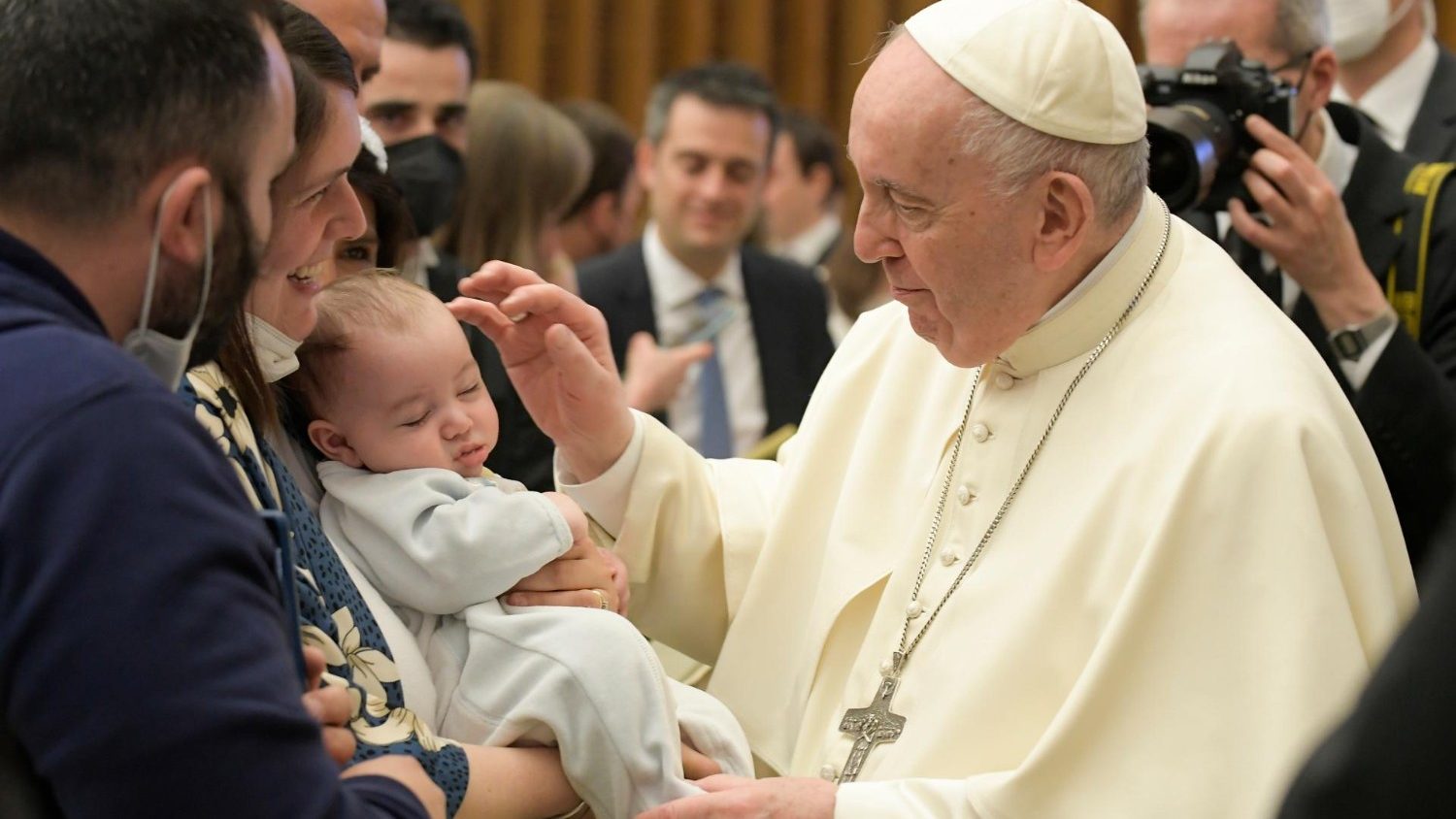 Paus Franciscus tijdens de algemene audiëntie van woensdag 23 maart 2022