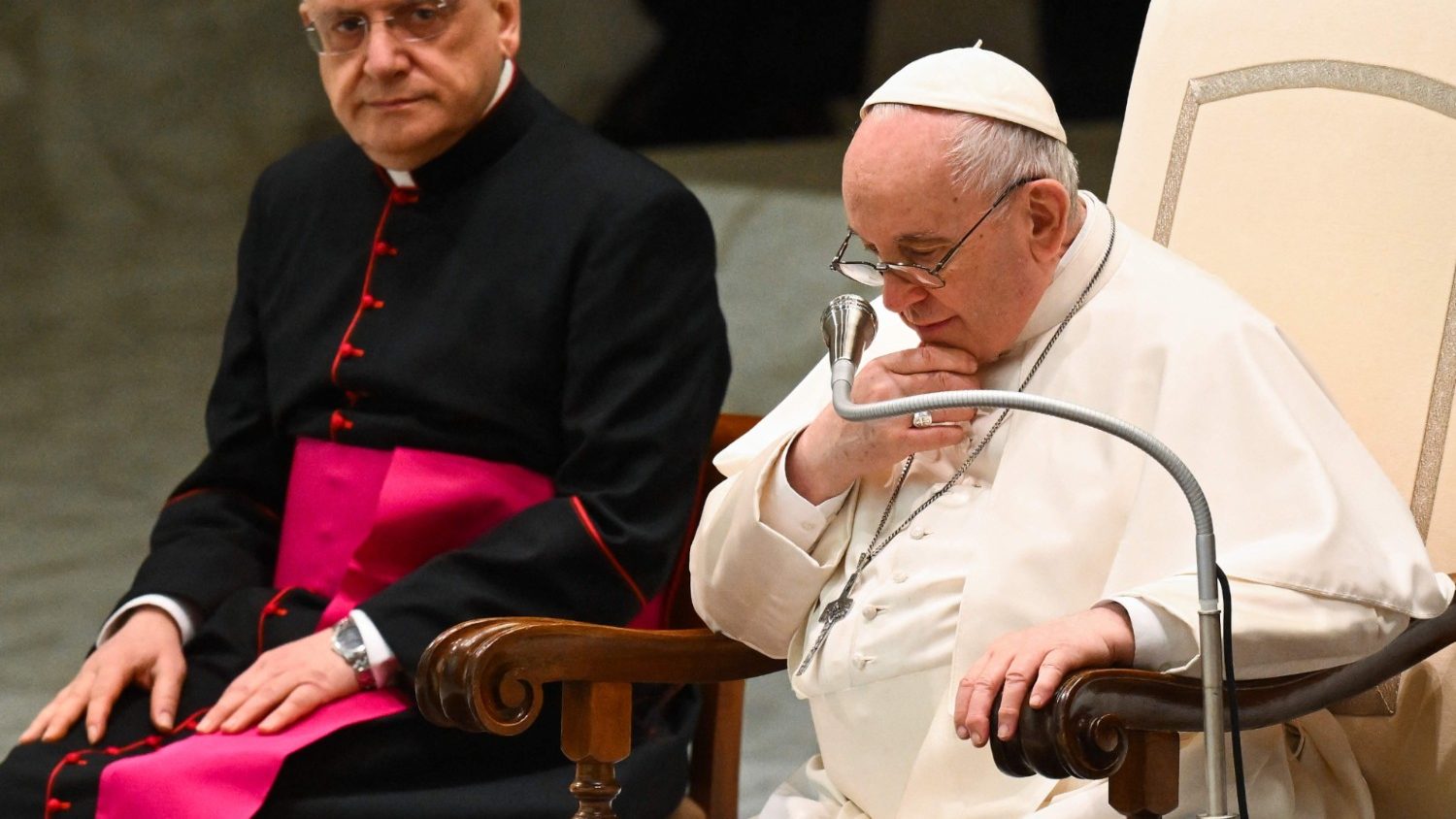 Paus Franciscus tijdens de algemene audiëntie van woensdag 6 april 2022