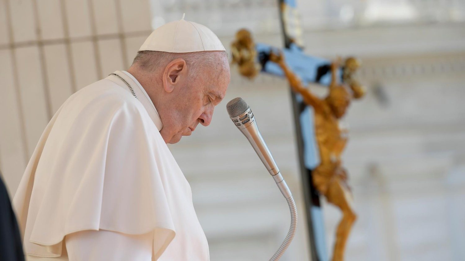 Paus Franciscus tijdens de algemene audiëntie van woensdag 11 mei 2022