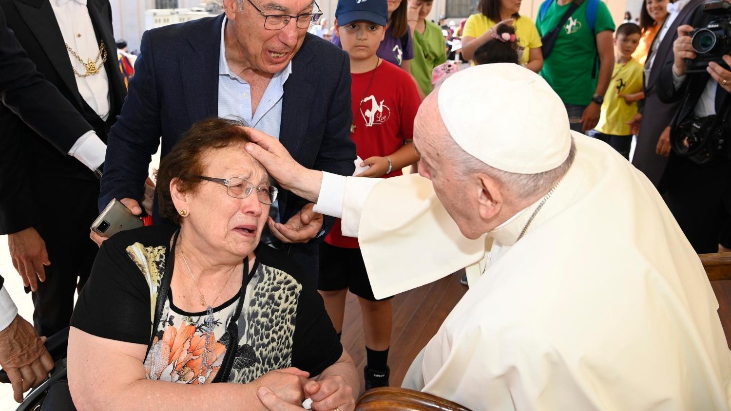 Paus Franciscus tijdens de algemene audiëntie van woensdag 18 mei 2022