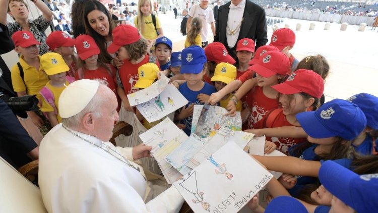 Paus Franciscus tijdens de algemene audiëntie van woensdag 22 juni 2022