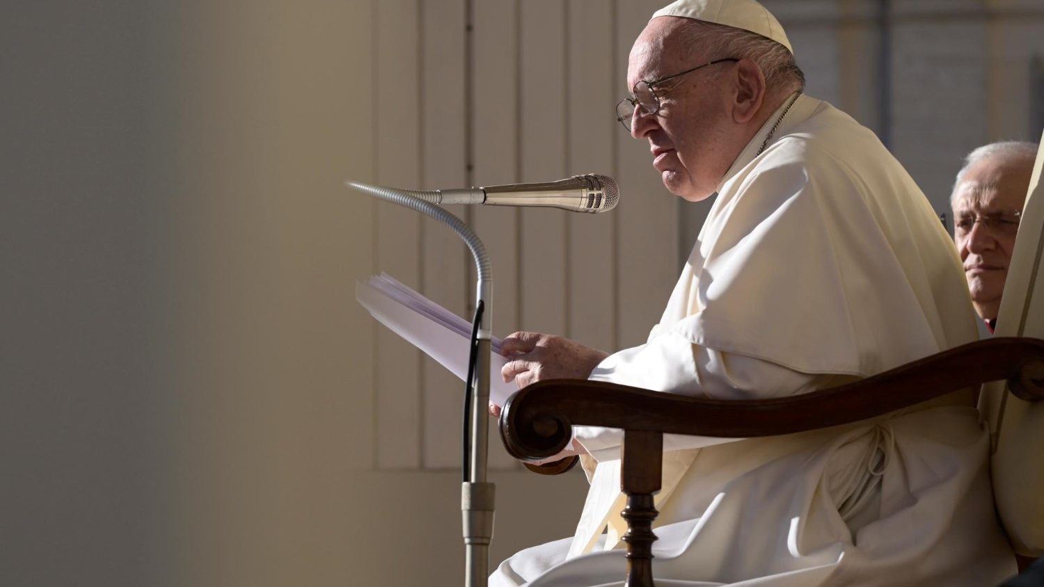 Paus Franciscus tijdens de algemene audiëntie van woensdag 5 oktober 2022