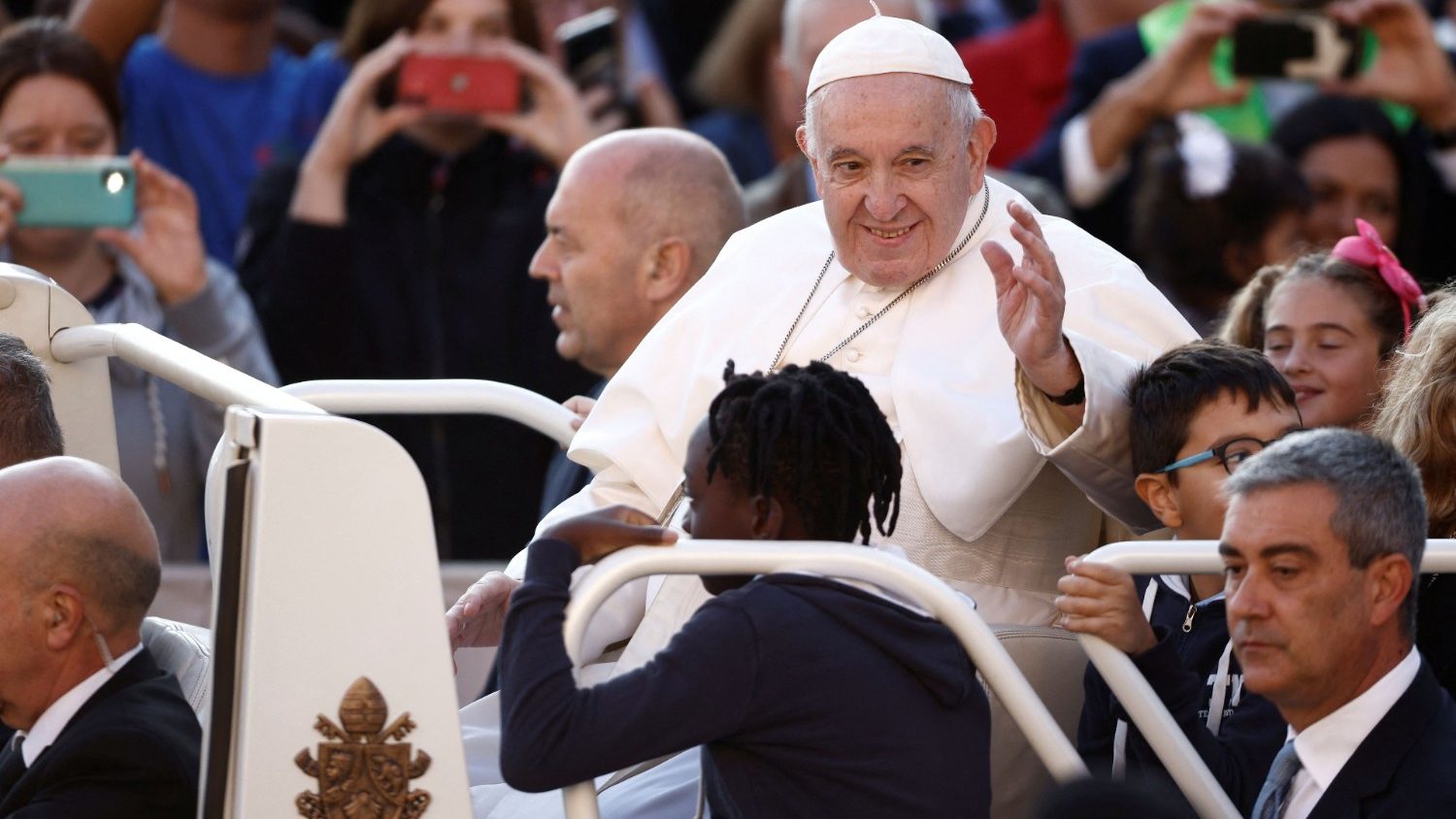 Paus Franciscus tijdens de algemene audiëntie van woensdag 12 oktober 2022