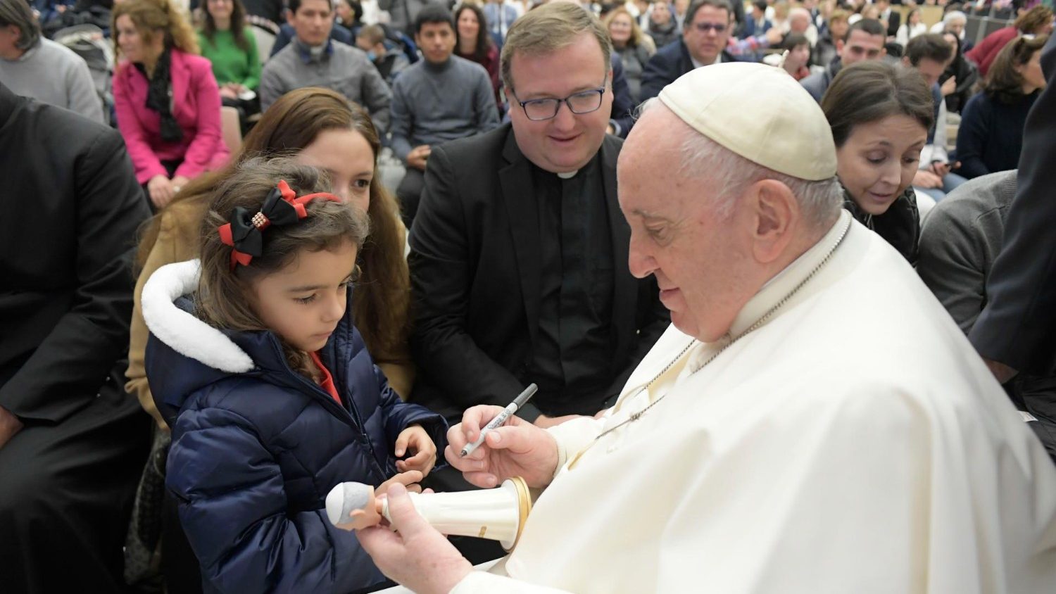 Paus Franciscus tijdens de algemene audiëntie van woensdag 7 december 2022