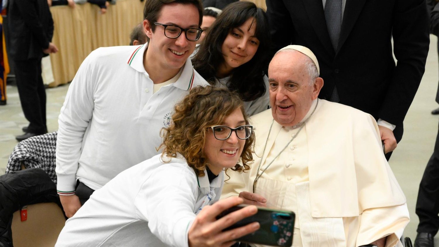 Paus Franciscus tijdens de algemene audiëntie van woensdag 14 december 2022