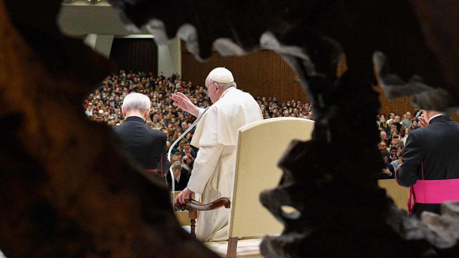 Paus Franciscus tijdens de algemene audiëntie van woensdag 28 december 2022