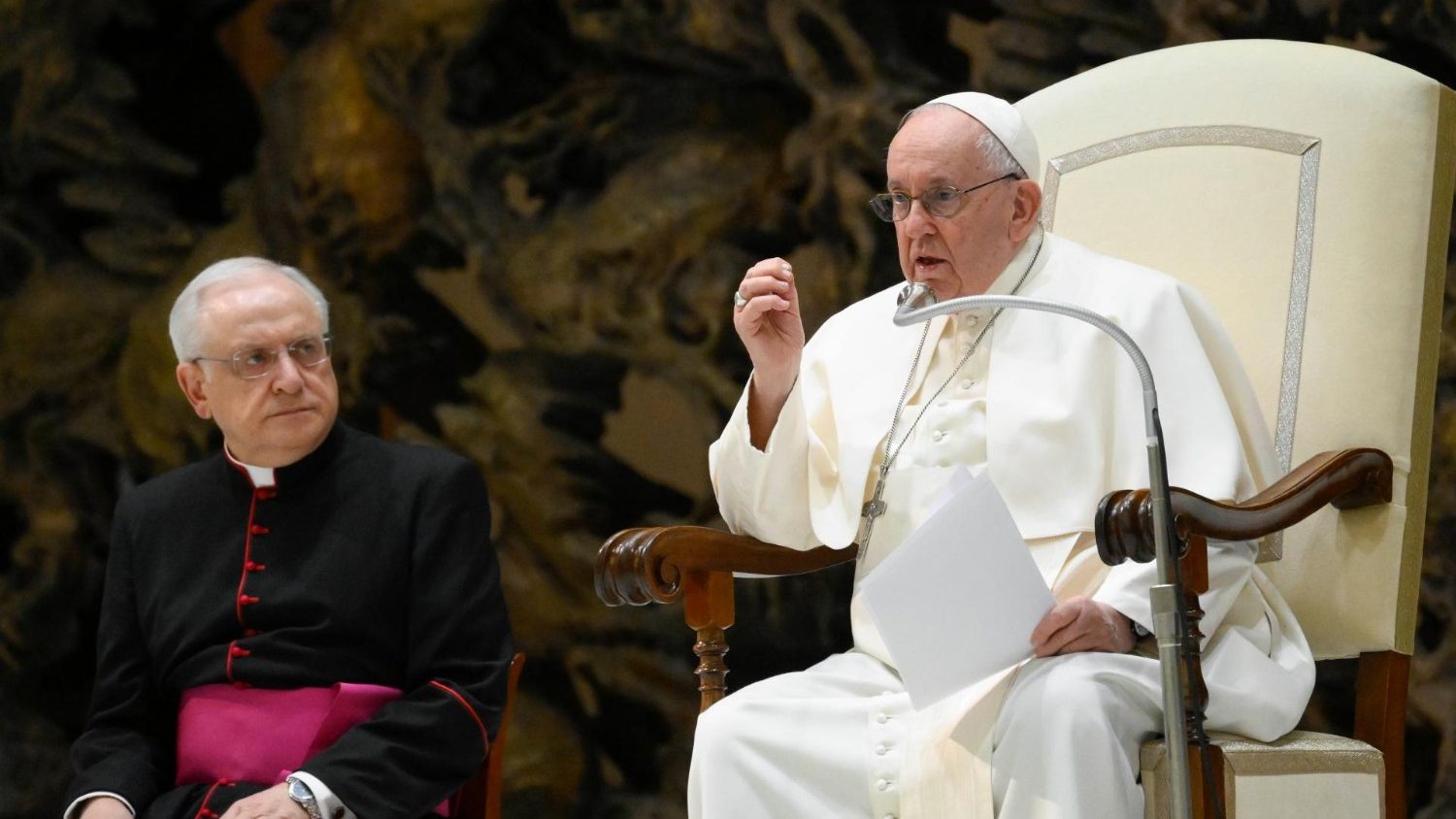 Paus Franciscus tijdens de algemene audiëntie van woensdag 22 februari 2023