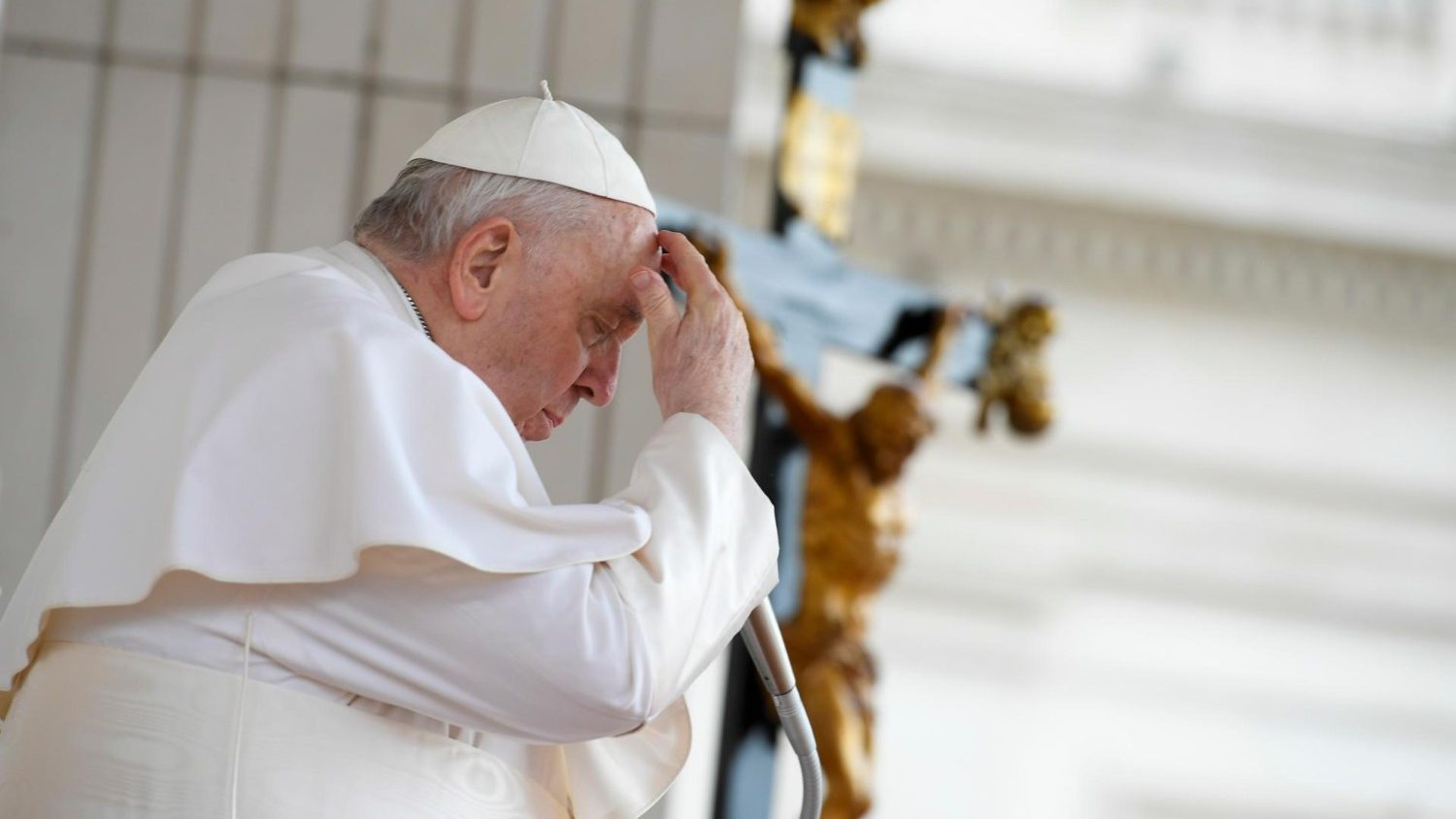 Paus Franciscus tijdens de algemene audiëntie van woensdag 8 maart 2023