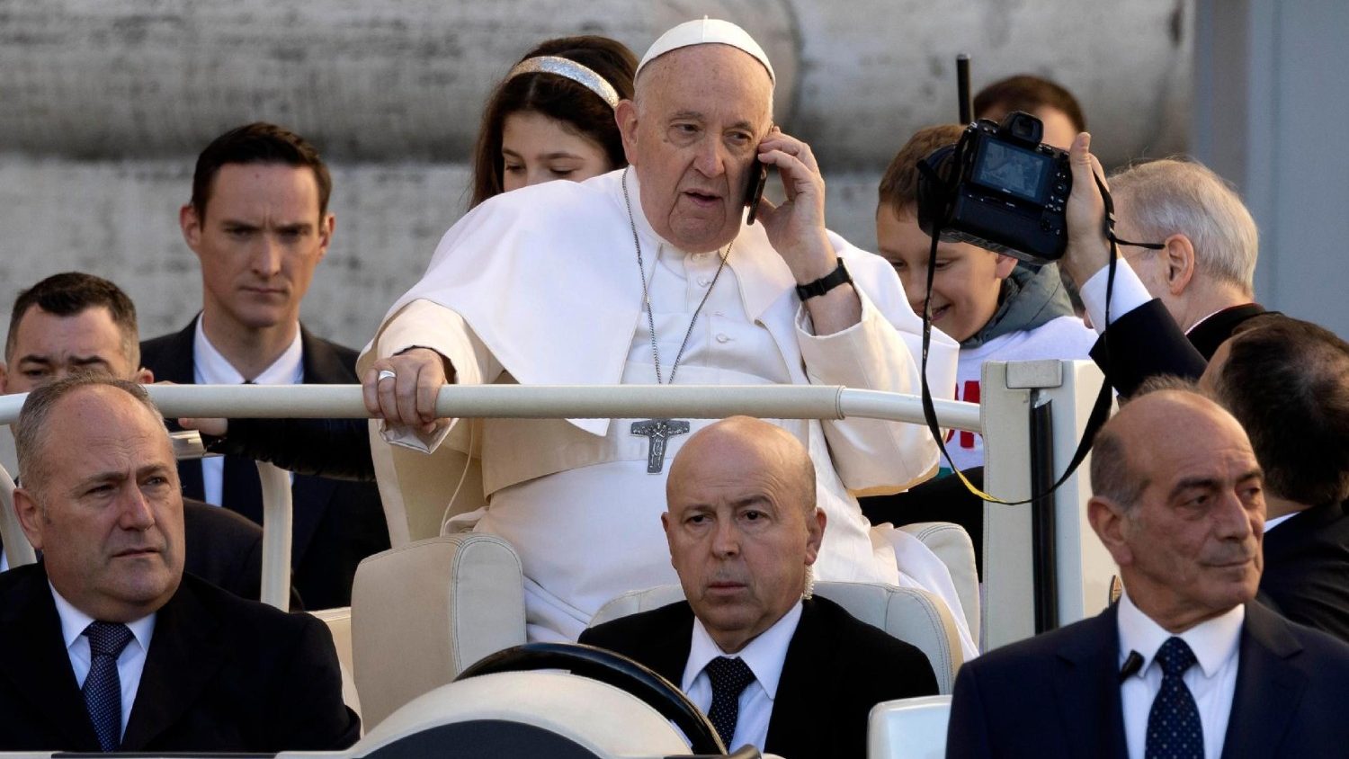 Paus Franciscus tijdens de algemene audiëntie van woensdag 15 maart 2023