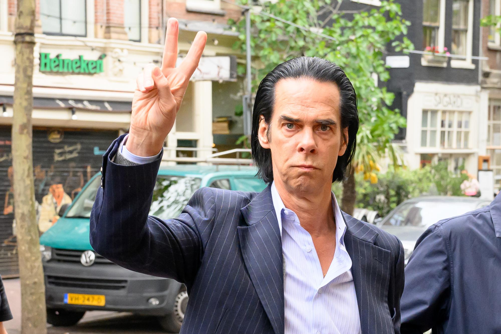 Nick Cave in de zomer van 2023 tijdens een bezoek aan Amsterdam.