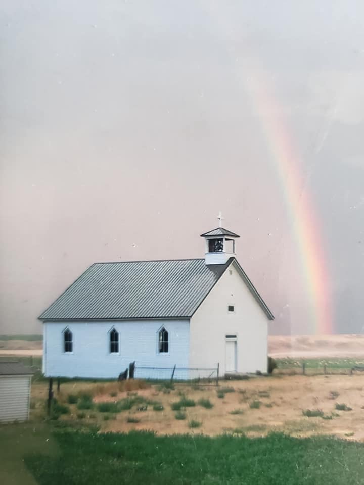 Belgian Colony Church nabij Valiers in Montana.