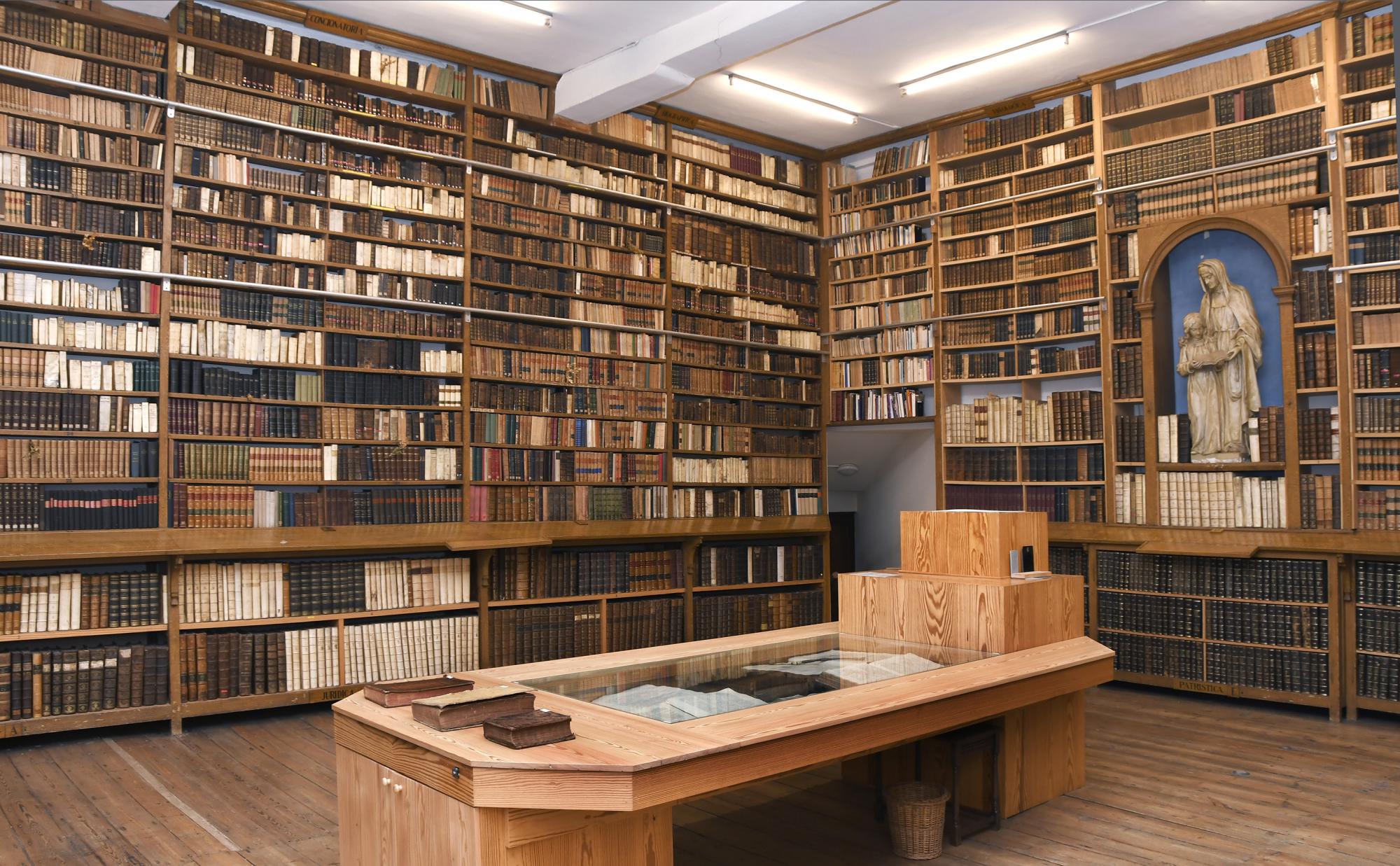 De bibliotheek van de karmelieten is een van de blikvangers van de gegidste rondleidingen door de bewoonde kloosters 